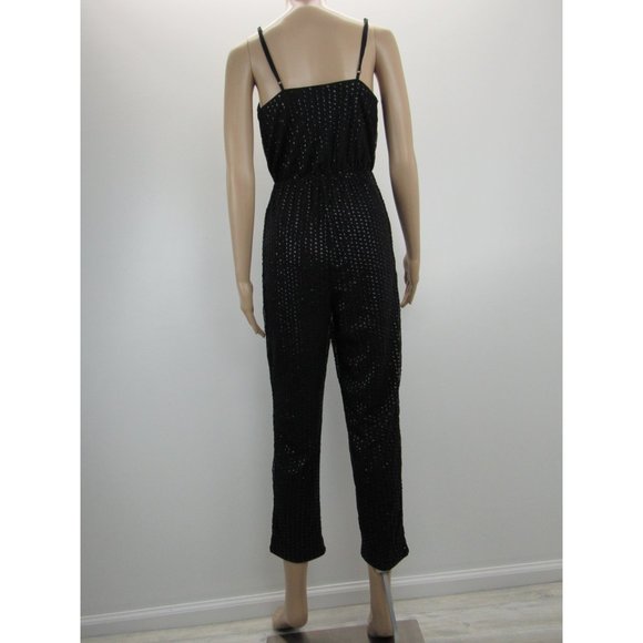 EXPRESS BLACK  SKINNY LEG SEQUINED JUMPSUIT - Picture 2 of 6